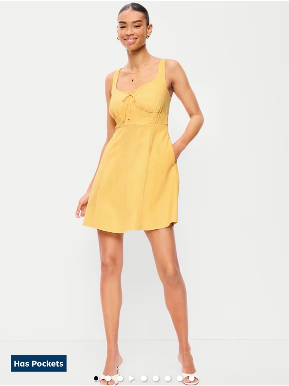 Old Navy Yellow Flare Linen Mini Dress